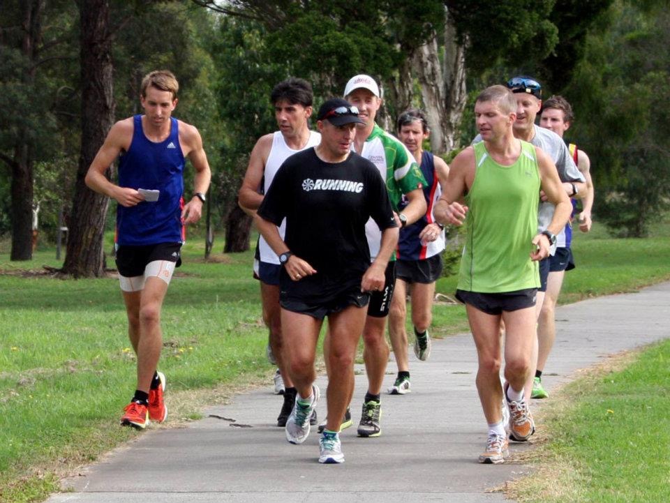 John Mackenzie leading a group training run